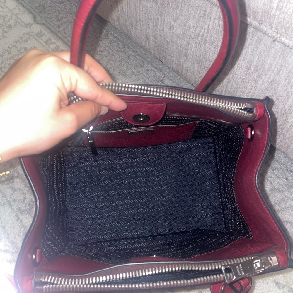 Prada Burgundy Leather Satchel - Picture 9 of 10